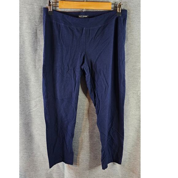 Eileen Fisher Petite Capri Pull On Pants Stretch Viscose Blend Black Womens PM - Picture 1 of 4